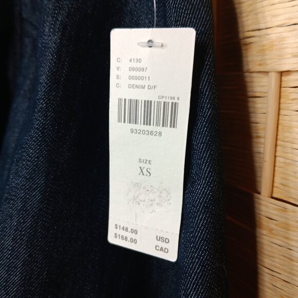 Pilcro Short-Sleeve Square-Neck Denim Mini Dress Babydoll NWT XS Anthropologie - Picture 9 of 11